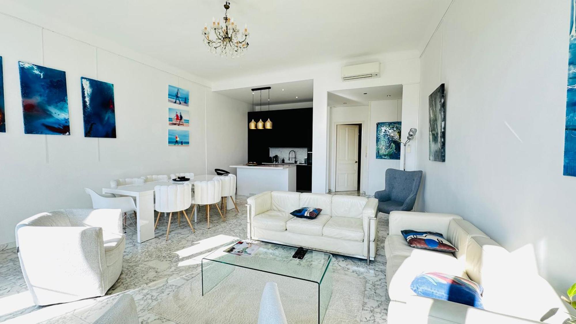 Spacious 3 Bedroom Flat Nice Center - Magnificent View-Parking 외부 사진